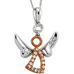 پلاک فرشته طلا دخترانه نگین برلیان طرح فرشته کوچولو pgb2231