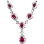 گردنبند طلا با سنگ یاقوت قرمز و برلیان زنانه مدل:ndf140