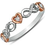 حلقه رینگ طلا نامزدی برلیان طرح قلب و بی نهایت مدلeng2284