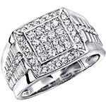 انگشتر پلاتین مردانه پایه رولکسی نگین برلیان مدل:platin2050