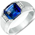 انگشتر پلاتین مردانه نگین یاقوت کبود و برلیان مدل:platin2051