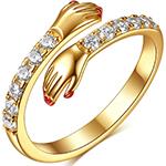 انگشتر طلای زرد زنانه نگین برلیان طرح آغوش طلا مدل: wrdf2157