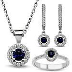 نیم ست طلا سفید زنانه یاقوت کبود و برلیان جدید مدل:hsdf1551