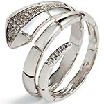 انگشتر الماس زنانه طلا سفید نگین برلیان طرح مار مدل:wrdf2158