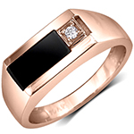 انگشتر طلا مردانه خاص نگین اونیکس و جواهر برلیان مدل :rgm1670