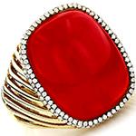 انگشتر طلای زنانه عقیق قرمز و جواهر برلیان مجلسی مدل:rgf1791