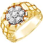 انگشتر مردانه طلا زرد الماس تراش برلیان فلاور مدل: rgm16720