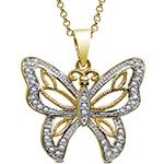  آویز پروانه طلا زرد 18 عیار جواهر الماس برلیان مدل:pdb2347 