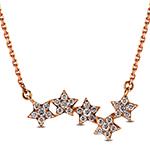 گردنبند الماس برلیان طلا و جواهر زنانه طرح ستاره مدل:nec2015