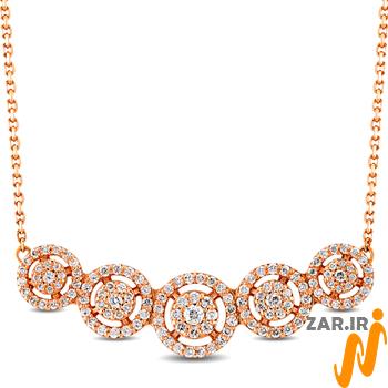 عکس گردنبند فلاور الماس طلای 18 عیار زنانه - طلا و جواهر زنانه