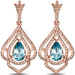 گوشواره طلا زنانه جدید جواهر توپاز و الماس برلیان مدلedf1637