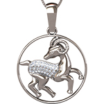 گردنبند ماه تولد فروردین طلا نماد اسب نگین برلیان zpdf1061