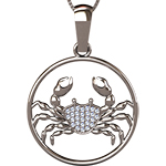 گردنبند ماه تولد تیر طلا نماد خرچنگ نگین برلیان zpdf1064