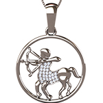 گردنبند ماه تولد آذر طلا نماد کمان دار نگین برلیان zpdf1069