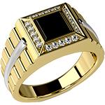 انگشتر طلا مردانه رولکس جواهر نگین اونیکس و الماس برلیان مدل rgm1678