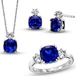  نیم ست طلا جدید دخترانه و زنانه جواهر یاقوت کبود و برلیان مدل: hsdf1569 