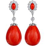 گوشواره طلا جدید عقیق و الماس تراش برلیان زنانه طرح آویزان و بلند: مدل edf1660