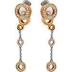 گوشواره بلند جواهر طلا رزگلد زنانه نگین برلیان پشت میخی مدل: edf1503