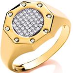 انگشتر طلا مردانه اسپرت جواهر نگین الماس تراش برلیان مدل rgm1692