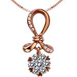 پلاک گل طلا رزگلد 18 عیار و جواهر الماس تراش برلیان مدل: pdb2338