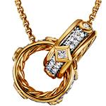 گردنبند طلا زرد زنانه و الماس تراش برلیان و پرنس مدل nec2037