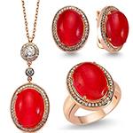  نیم ست طلا دخترانه زرد 18 عیار جواهر عقیق و برلیان مدل hsdf1564 