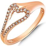 انگشتر الماس زنانه قلب طلا زرد 18 عیار و جواهر برلیان مدل: wrdf21680