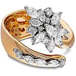 انگشتر الماس زنانه مارکیز و برلیان و اشک طلا زرد 18 عیار مدل: wrdf21681