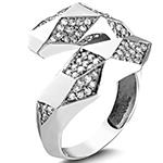 انگشتر الماس زنانه طرح مار طلا سفید 18 عیار و جواهر برلیان مدل: wrdf21682