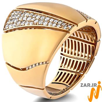 انگشتر الماس زنانه درشت طلا - سایت زر