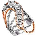 انگشتر الماس زنانه فلاور طلا سفید 18 عیار و جواهر برلیان مدل: wrdf21685
