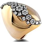 انگشتر الماس زنانه درشت فلاور طلا زرد 18 عیار و برلیان مدل: wrdf21688