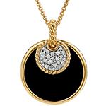 پلاک طلا زنانه دوتایی جدید اونیکس و جواهر برلیان مدل:npdf13341