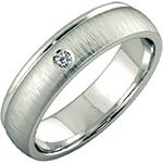 انگشتر و حلقه پلاتین مردانه آبکاری مات و تک نگین برلیان مدل: platin2064 