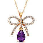 پلاک طلا دخترانه جدید آمیتیست و برلیان طرح پاپیون مدل: npdf13345