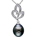 پلاک طلا دخترانه جدید مروارید سیاه و برلیان طرح فانتزی مدل: npdf13347