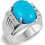 انگشتر طلا مردانه فیروزه اصل و جواهر الماس تراش برلیان مدل: rgm1696