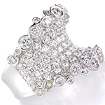 انگشتر طلای سفید زنانه با نگین الماس تراش برلیان مدل: ring2094