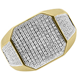 انگشتر مردانه طلا و جواهر با نگین الماس تراش برلیان : مدل rgm1489