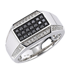 انگشتر مردانه طلا و جواهر با نگین یاقوت مشکی و الماس تراش برلیان: مدل rgm1490