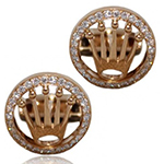 دکمه سردست طلای رزگلد با نگین الماس تراش برلیان طرح رولکس مدل: cdm1175