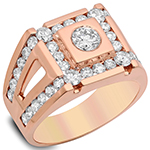 مدل انگشتر طلای مردانه رزگلد با نگین الماس تراش برلیان : مدل rgm1502