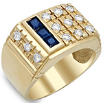 مدل انگشتر یاقوت کبود و الماس تراش برلیان با رکاب طلای زرد: مدل rgm1505