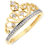 حلقه نامزدی طرح تاج و قلب جواهر با نگین الماس تراش برلیان مدل : eng2234