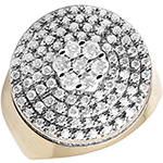 انگشتر مردانه تمام جواهر طلا زرد با نگین الماس تراش برلیان مدل rgm1556