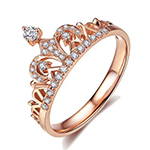 حلقه نامزدی طرح تاج طلای رزگلد با نگین الماس تراش برلیان مدل: eng2271