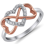 حلقه نامزدی طلا بی نظیر نگین برلیان طرح قلب و بینهایت مدل:eng2273