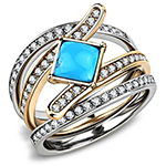 انگشتر جواهر زنانه فیروزه و الماس تراش برلیان با طرحی خاص و زیبا :مدل rgf1680 