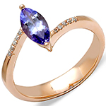 انگشتر آمیتیست طلا و جواهر الماس تراش برلیان زنانه با طلای زرد 18 عیار مدل: rgf1720