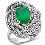 انگشتر زیبا طلا زنانه با نگین زمرد اصل و الماس تراش برلیان مدل: rgf1727